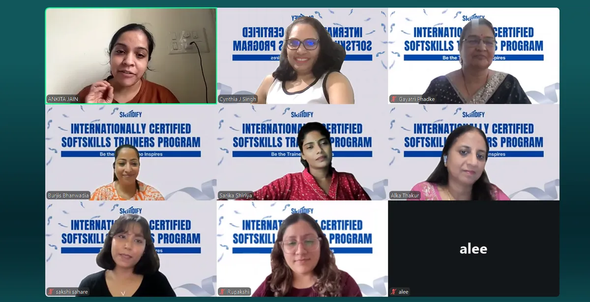 Video call of participants in the Internationally Certified Soft Skills Trainers Program